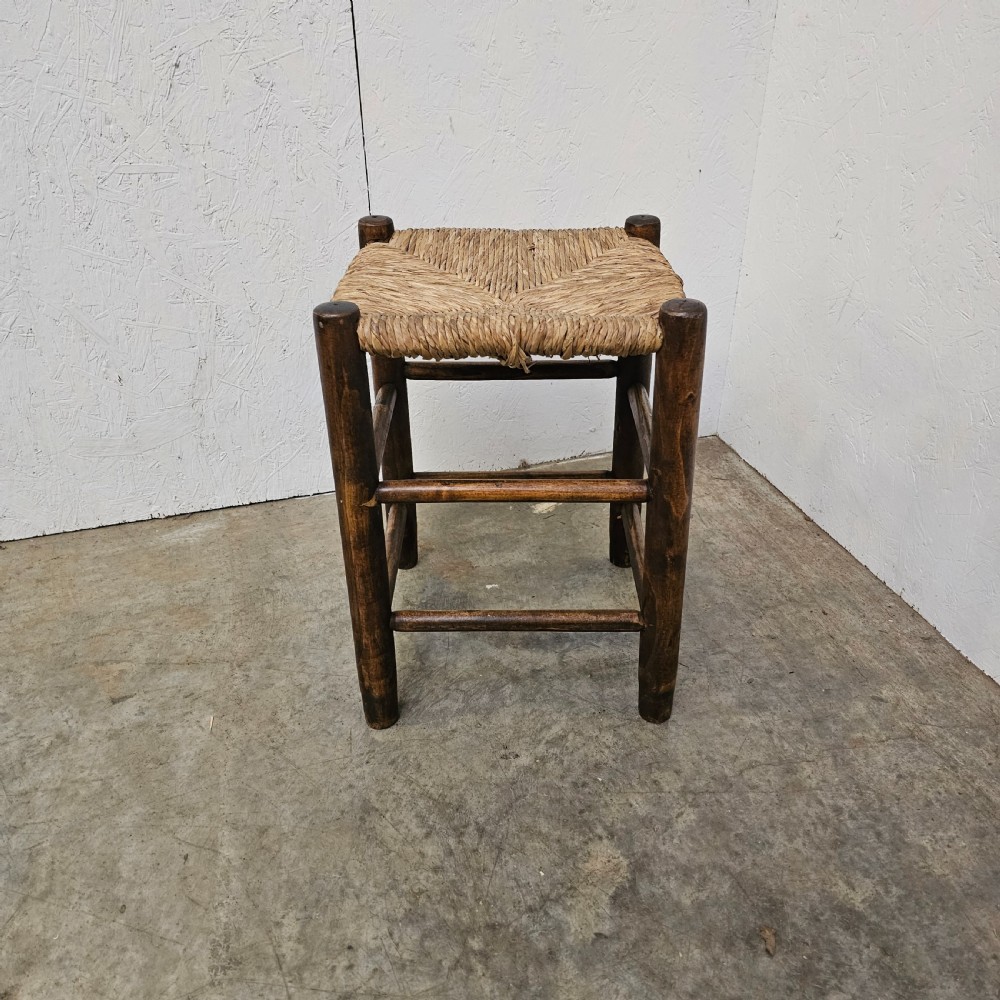 French Beech & Rush Stool