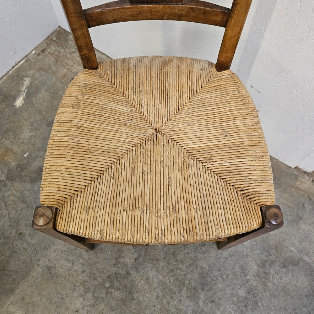 Pair of Provincial French Cherry & Rush Chairs View IV