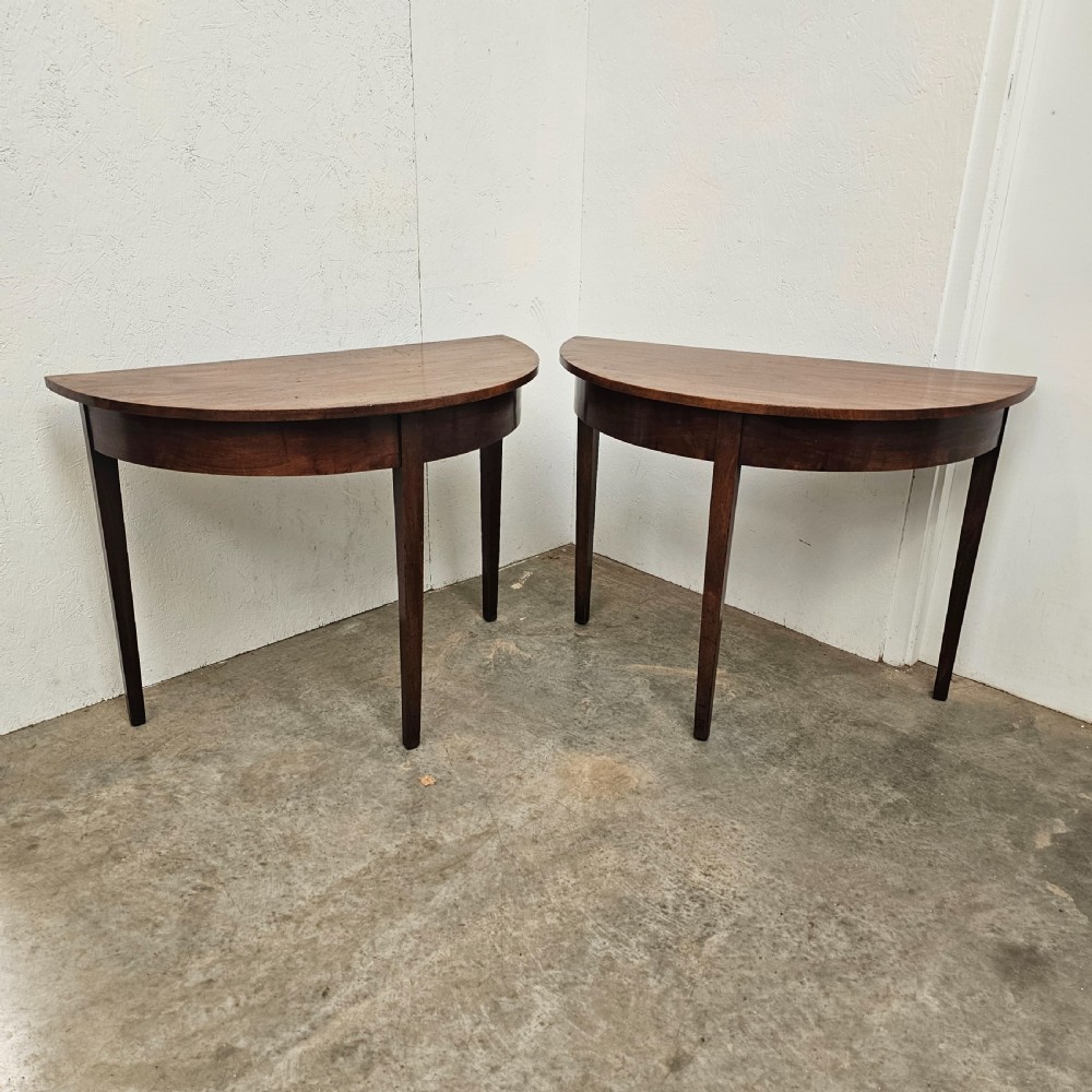 Pair of English Demi-Lune Tables