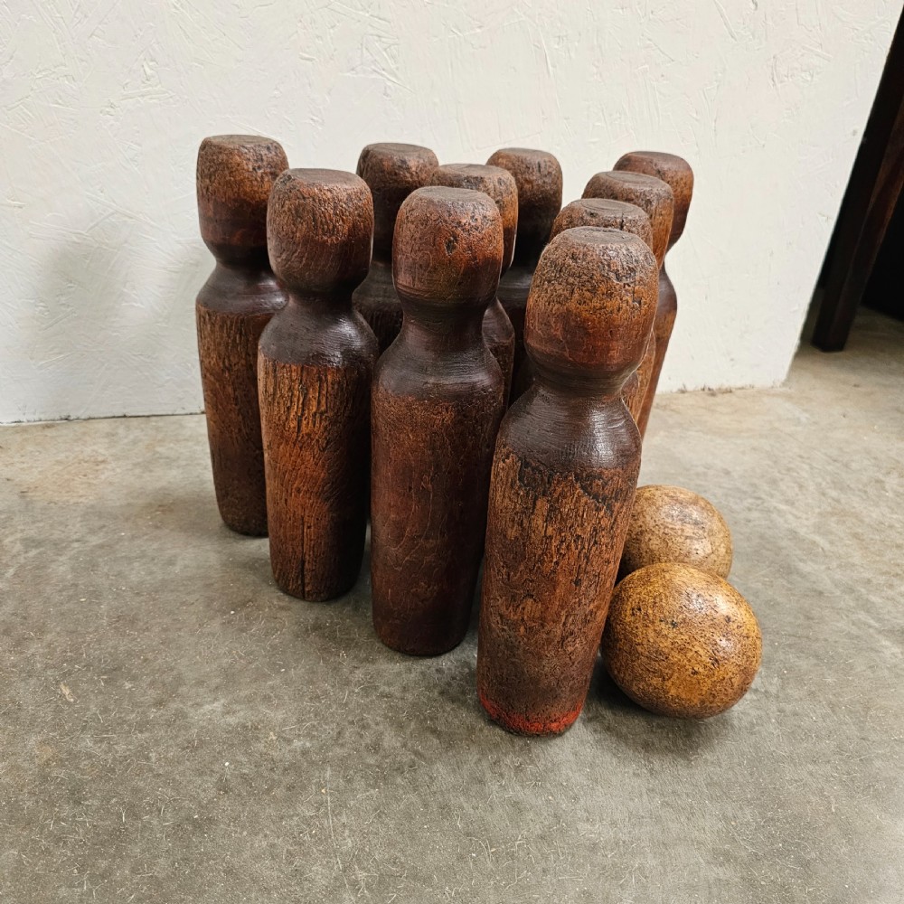 Set of French Tenpins & Two Balls View III