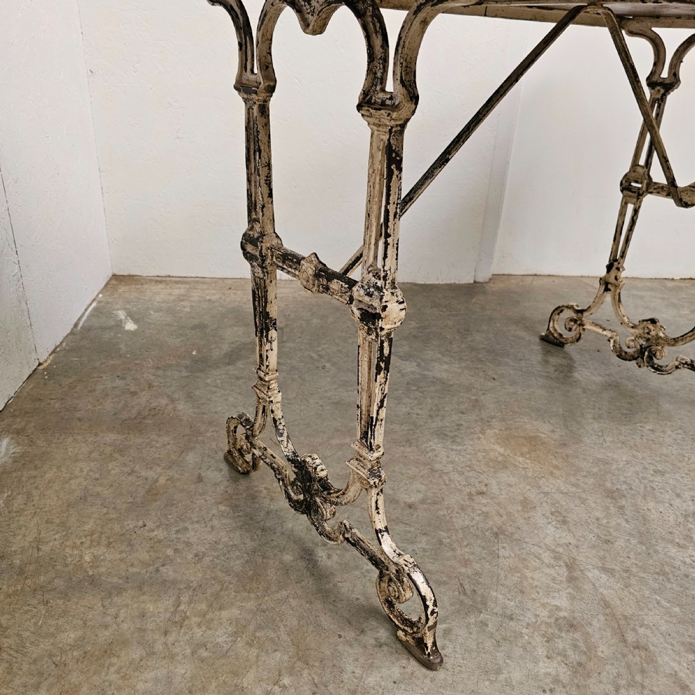 19th Century French Cast Iron & Pine Cafe Table View III