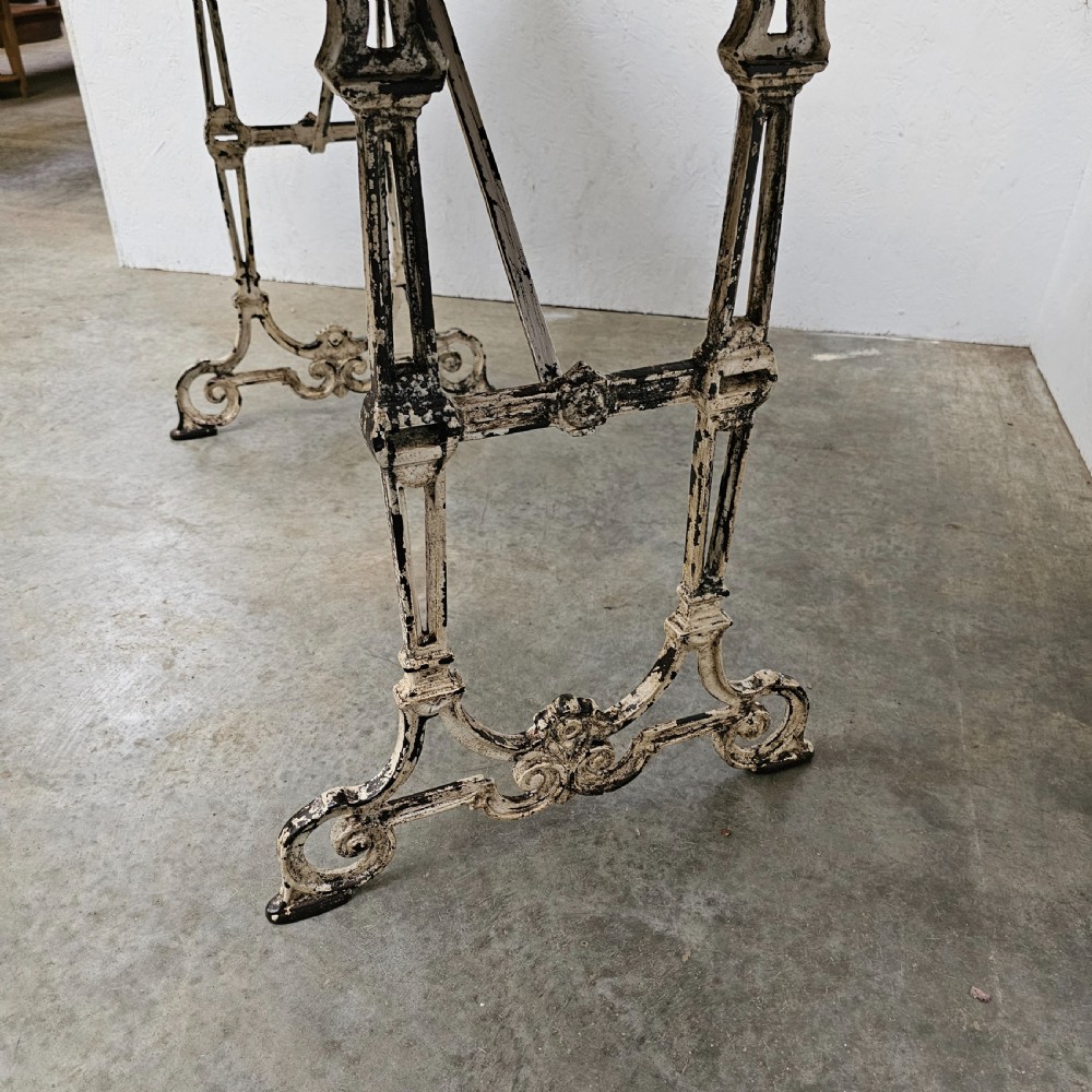 19th Century French Cast Iron & Pine Cafe Table View V