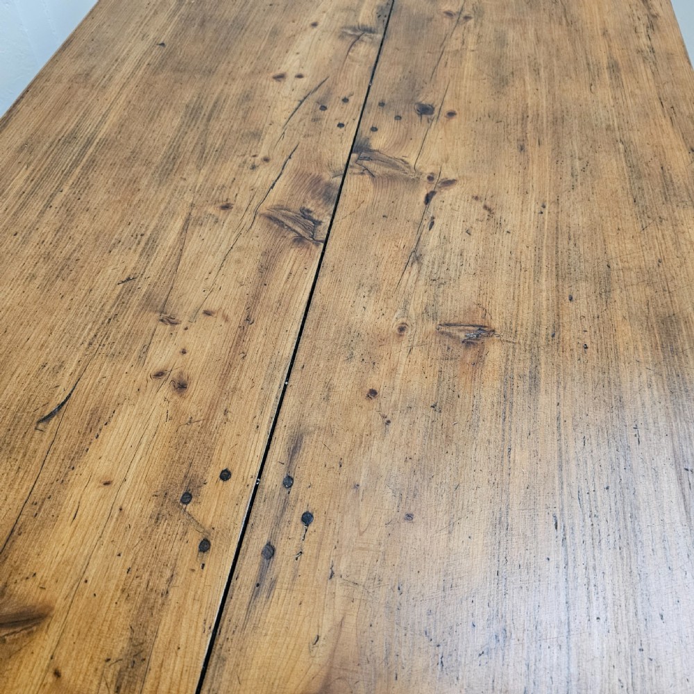 19th Century French Cast Iron & Pine Cafe Table View VI