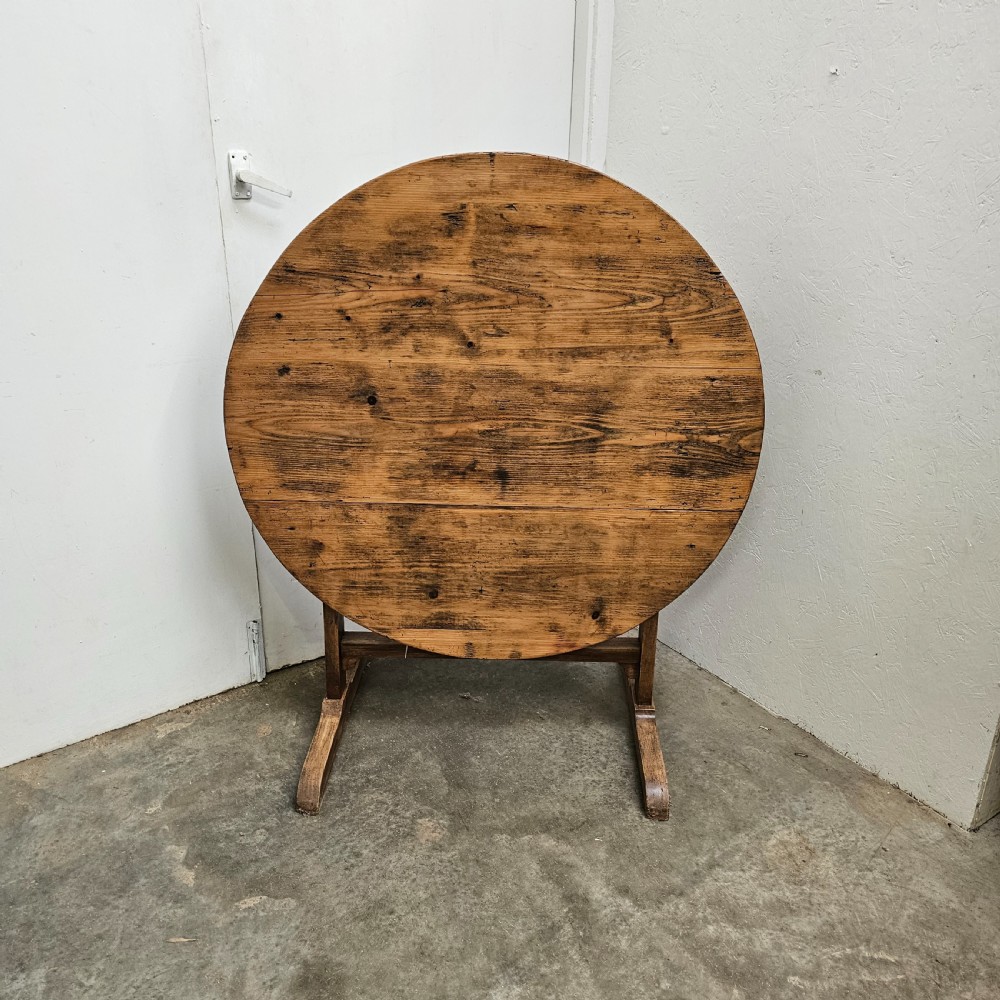 19th Century French Pine & Walnut Folding Vigneronne Table
