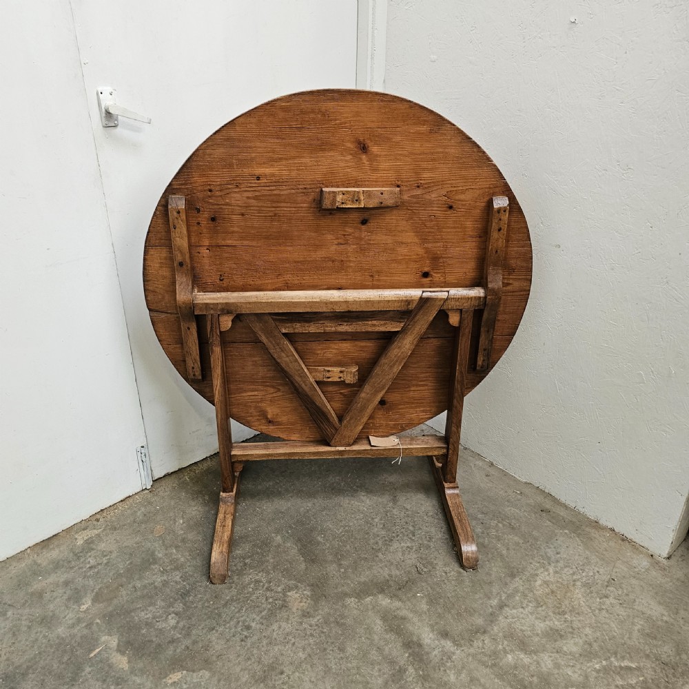 19th Century French Pine & Walnut Folding Vigneronne Table View II