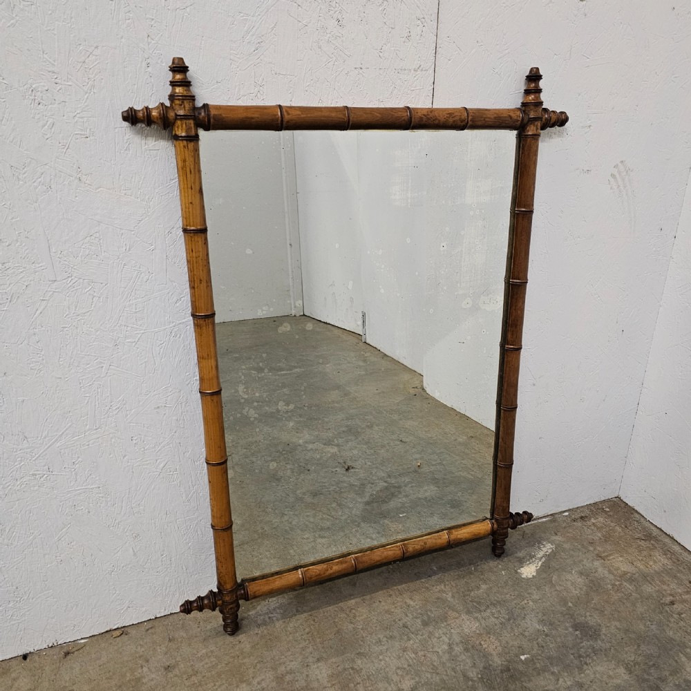 Large French Faux Bamboo Mirror
