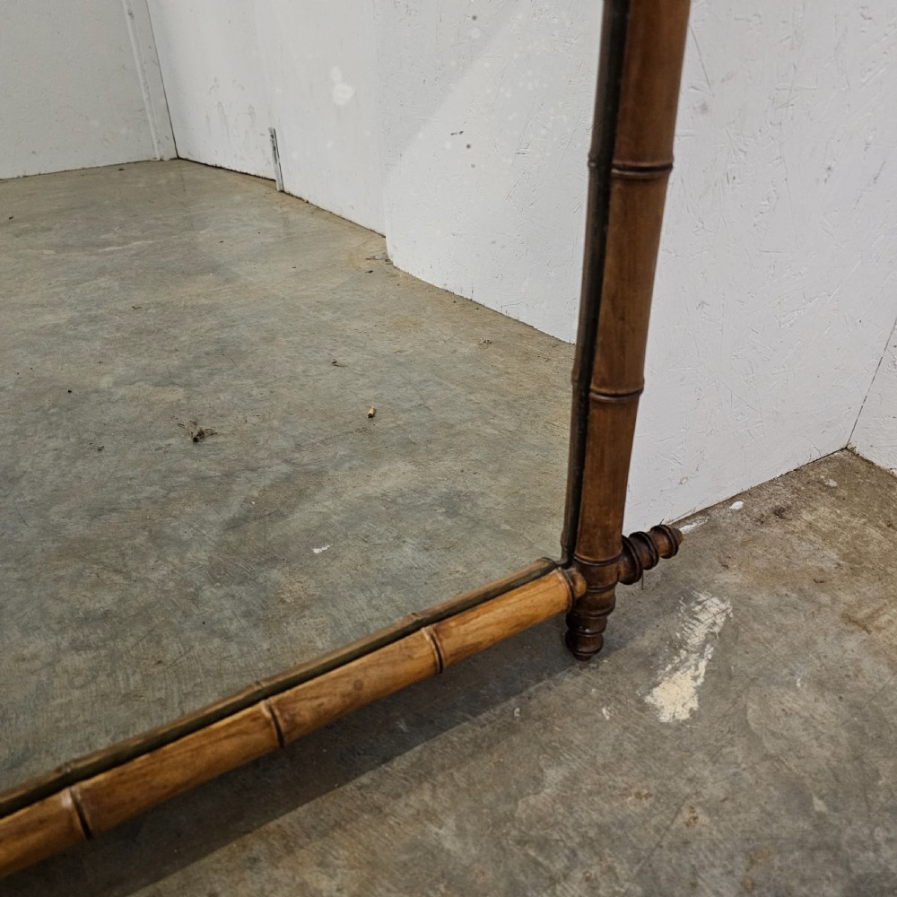 Large French Faux Bamboo Mirror View IV