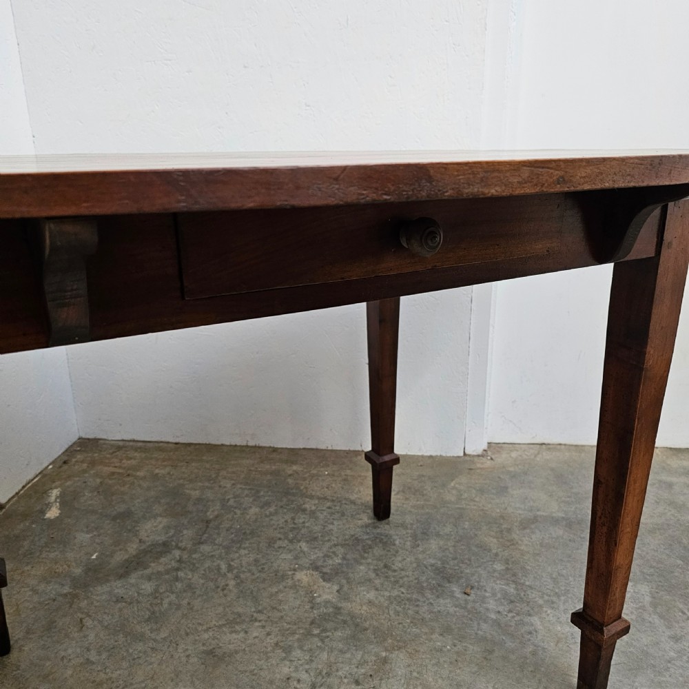 French Cherry Oval Table With Drawer View III