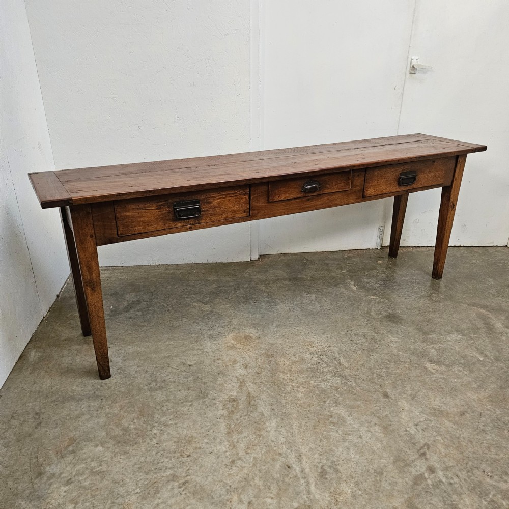 Three Drawer French Cherry Serving Table