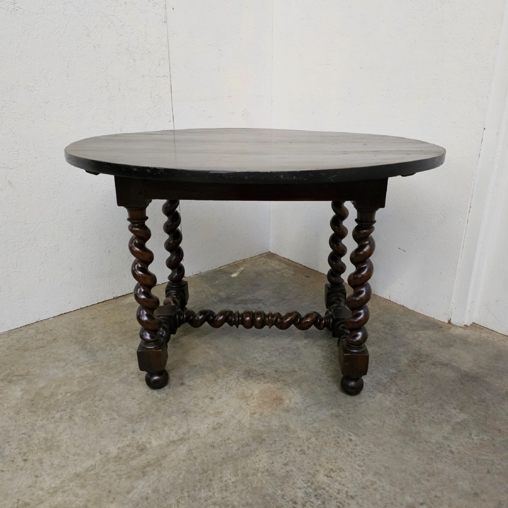 French Oval Walnut Barley Twist Table