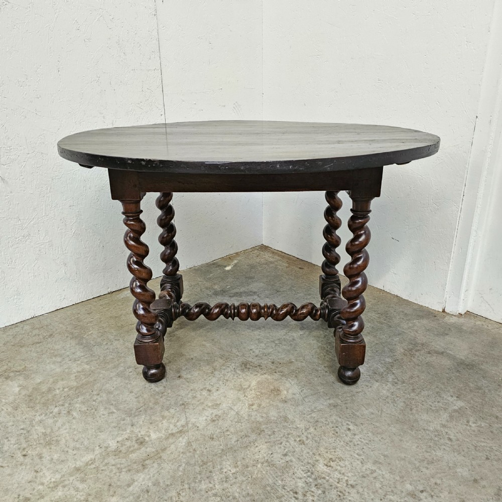 French Oval Walnut Barley Twist Table View II