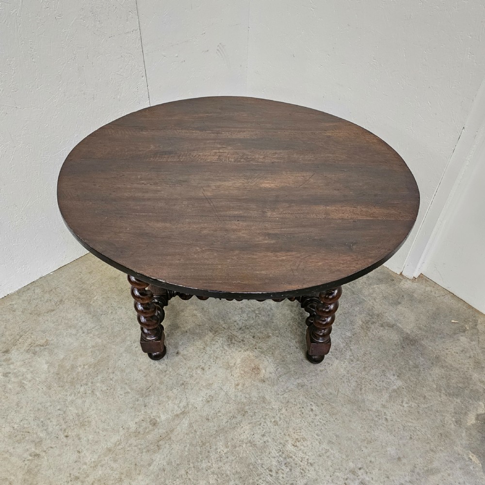 French Oval Walnut Barley Twist Table View III