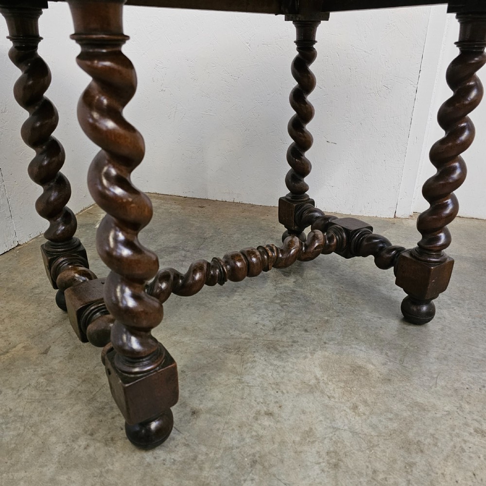 French Oval Walnut Barley Twist Table View IV