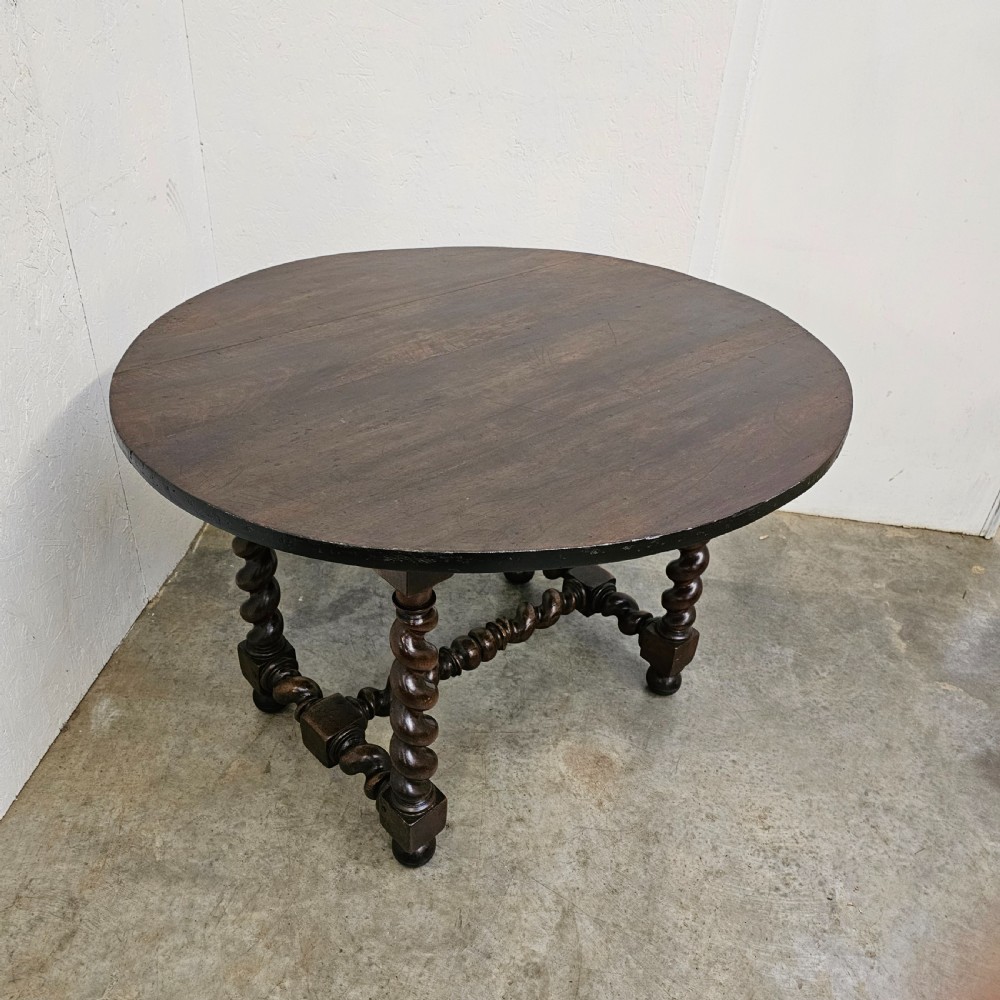 French Oval Walnut Barley Twist Table View V