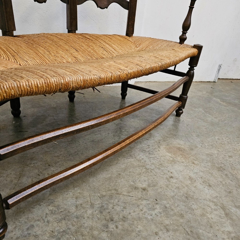 French Curve Rush Seat Bench View III