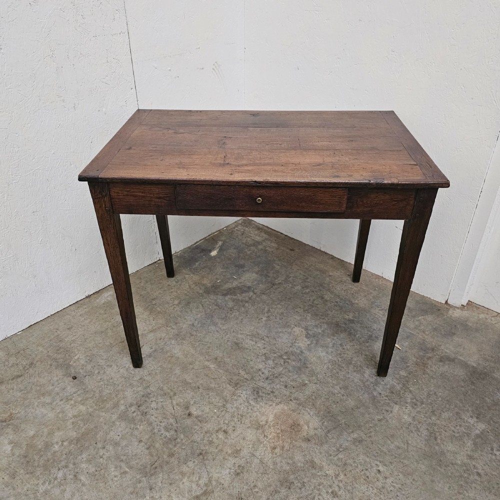 French oak Side Table With Drawer View II