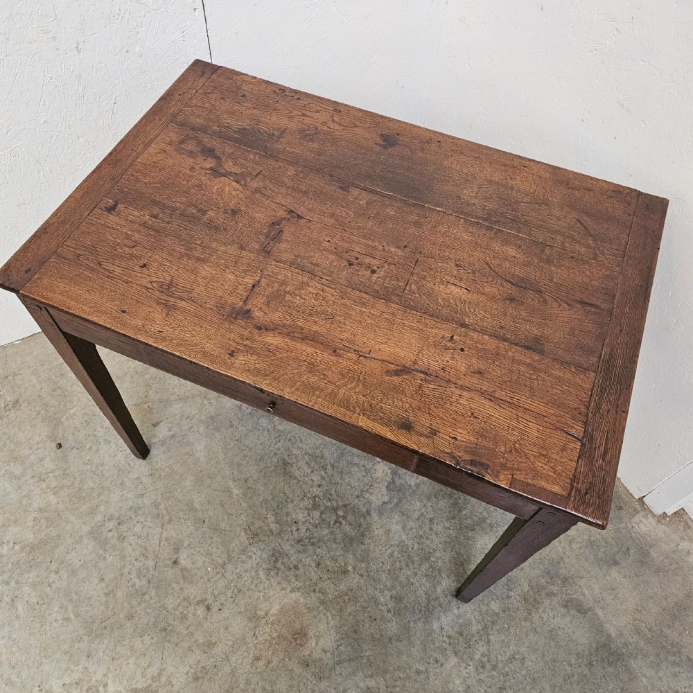 French oak Side Table With Drawer View III