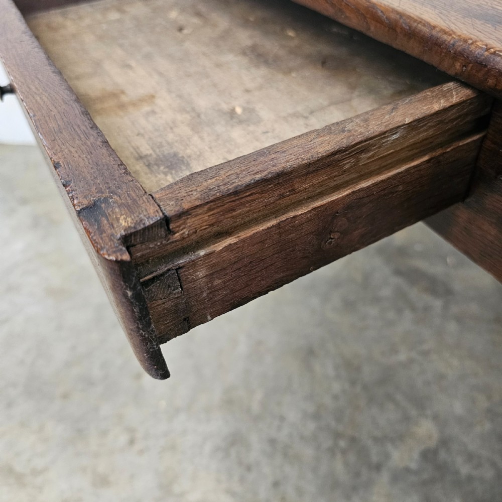 French oak Side Table With Drawer View IV