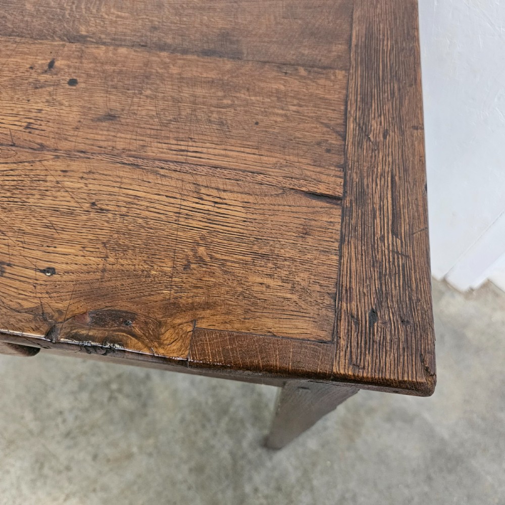 French oak Side Table With Drawer View V