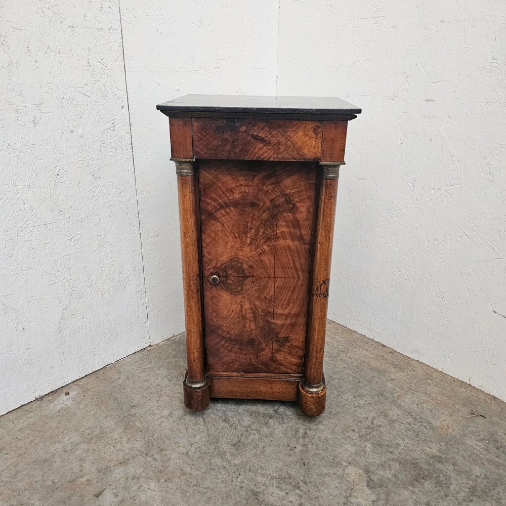 French Empire Marble Top Nightstand 