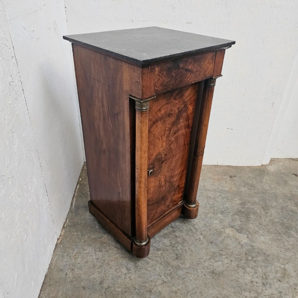 French Empire Marble Top Nightstand  View IV