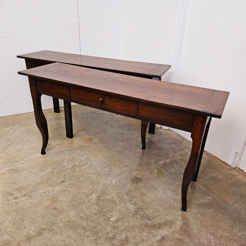 Pair Of French Oak Consoles With Drawer