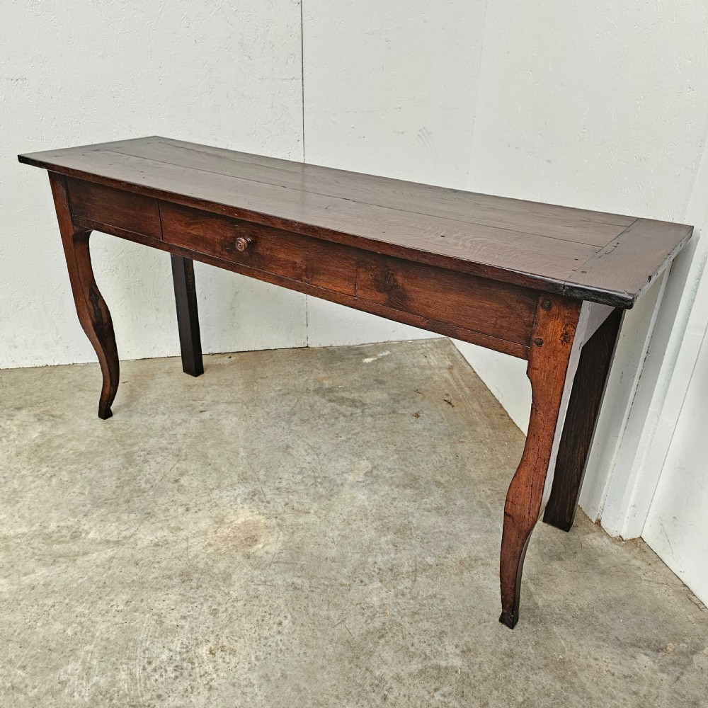 Pair Of French Oak Consoles With Drawer View III