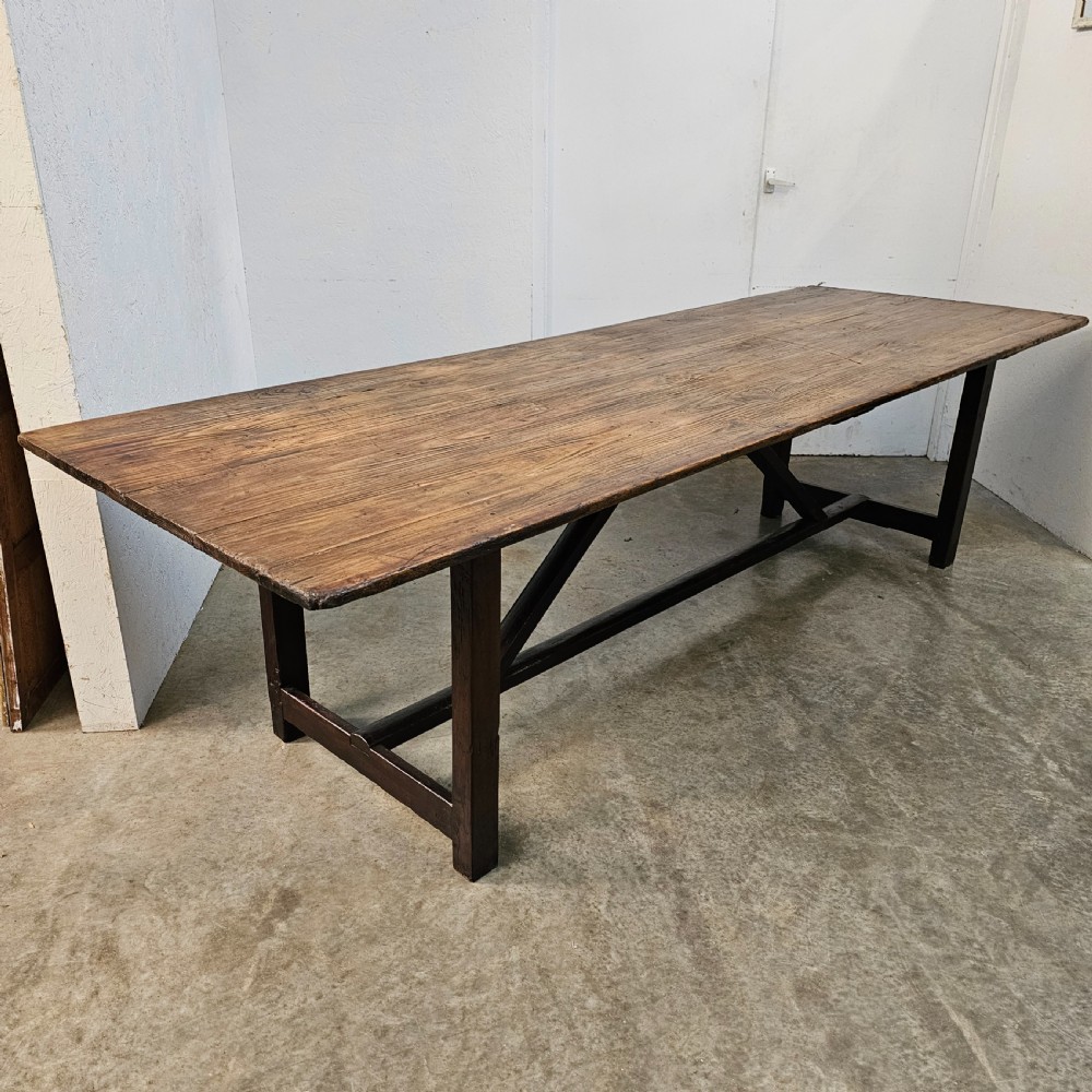 Large French Pine & Oak Harvest Table (2.8m)