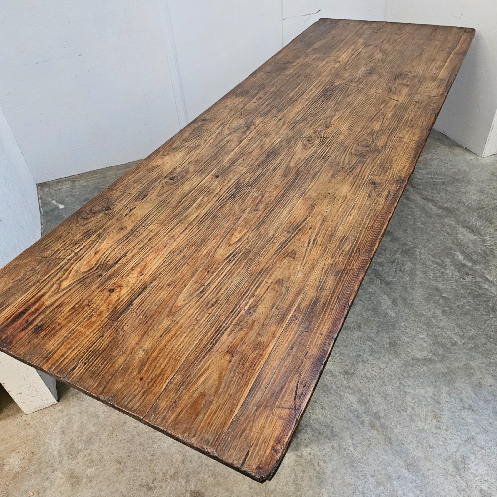 Large French Pine & Oak Harvest Table (2.8m) View III
