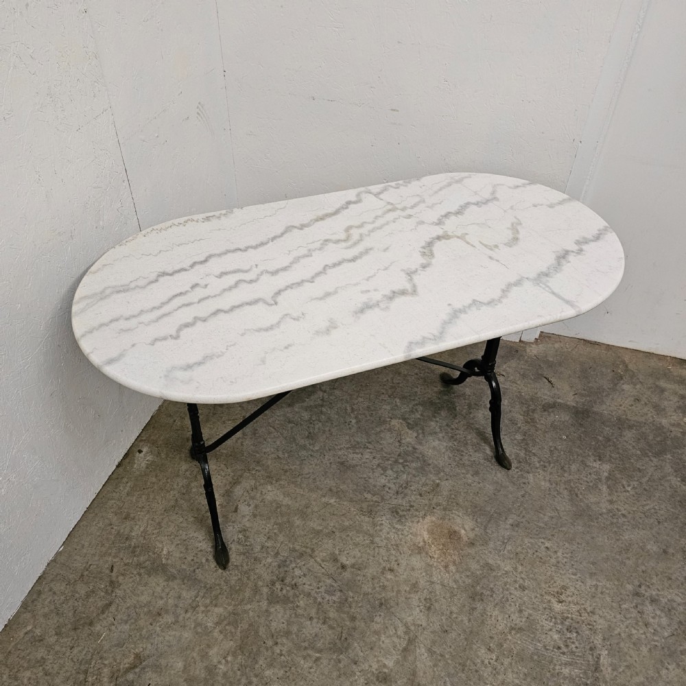 D-End Marble & Iron Bistrot Table View II