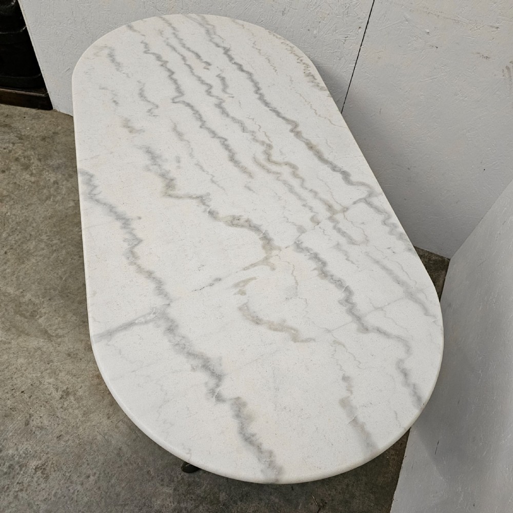 D-End Marble & Iron Bistrot Table View III