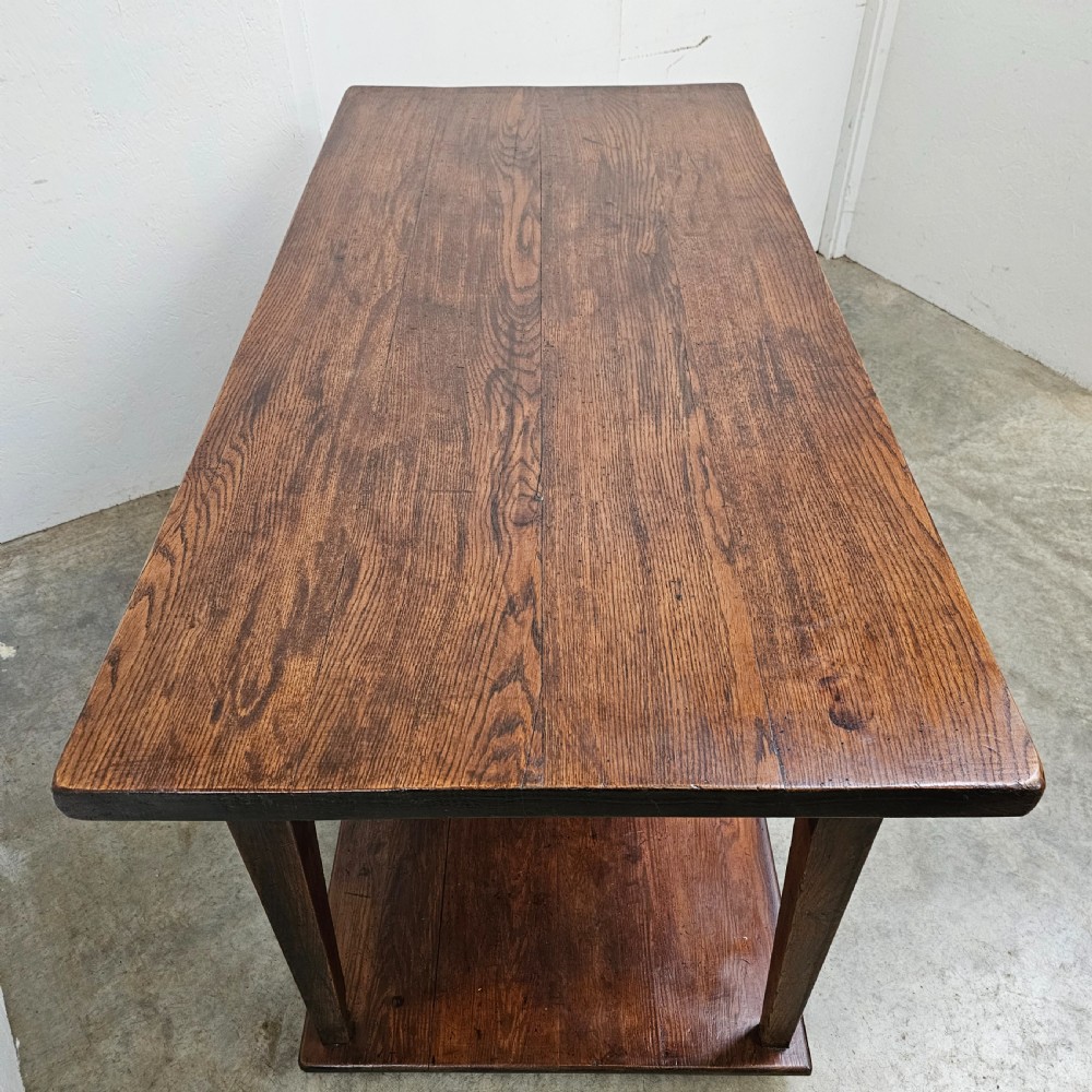 Thick Top French Oak Two Tier Bakery Worktable  View III
