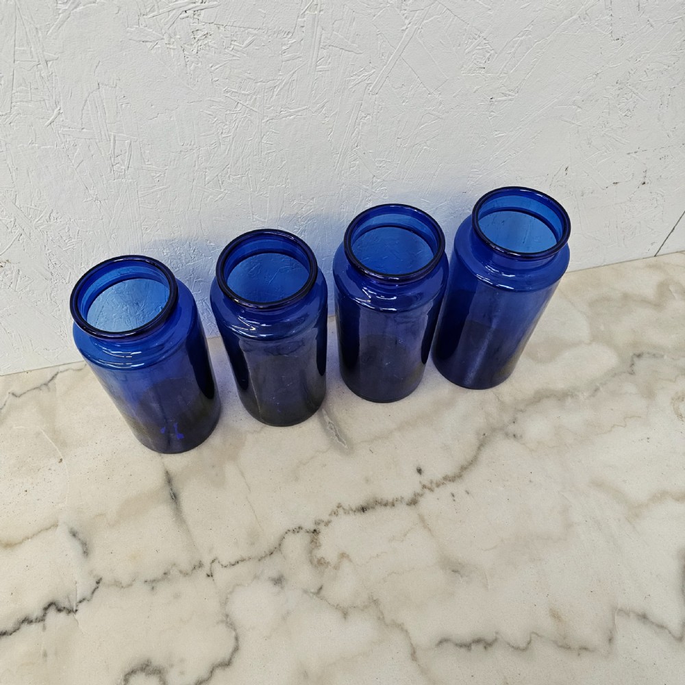 Antique French Blue Pickling Jars View IV