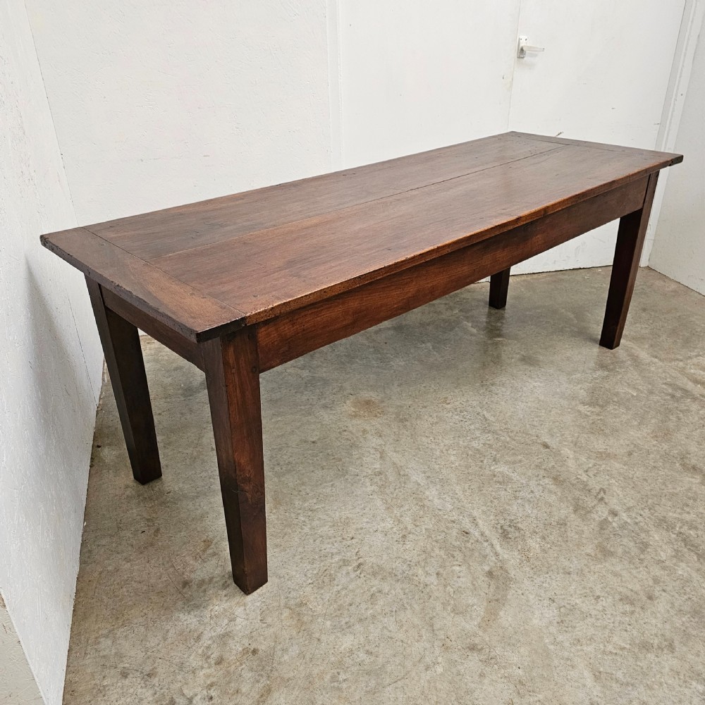 19th Century French Walnut Farm Table (Two Board Top) View II
