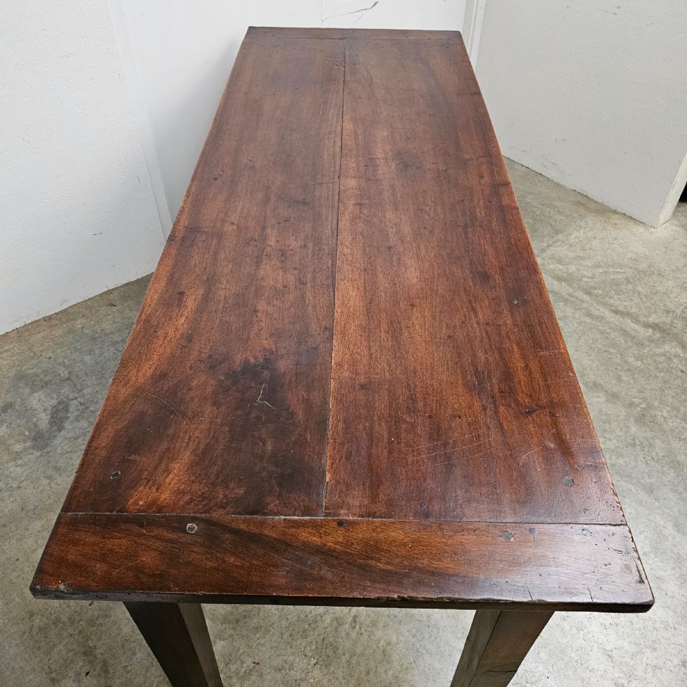 19th Century French Walnut Farm Table (Two Board Top) View III