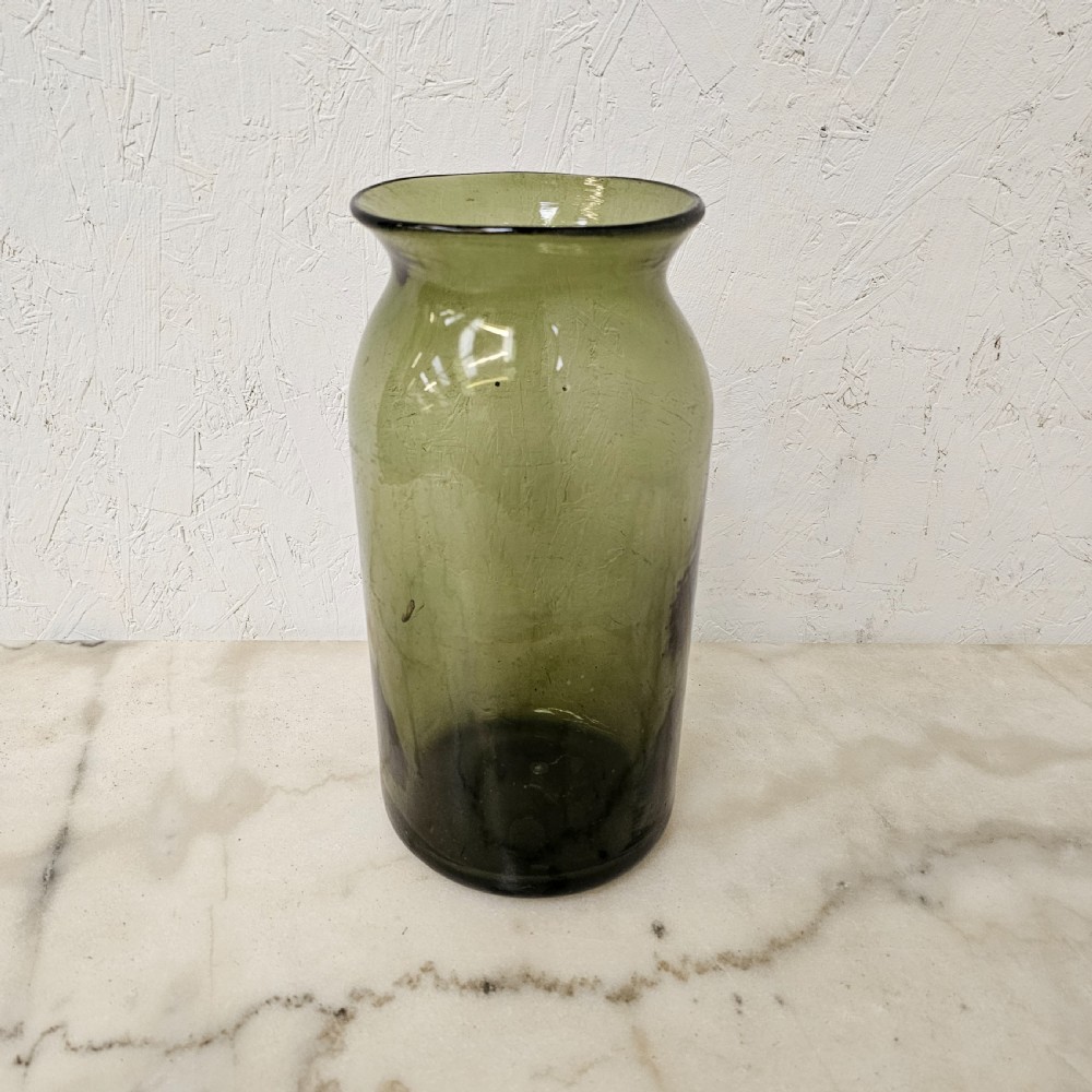 Olive Green Glass Truffle Pickling Jar ('Bocal')