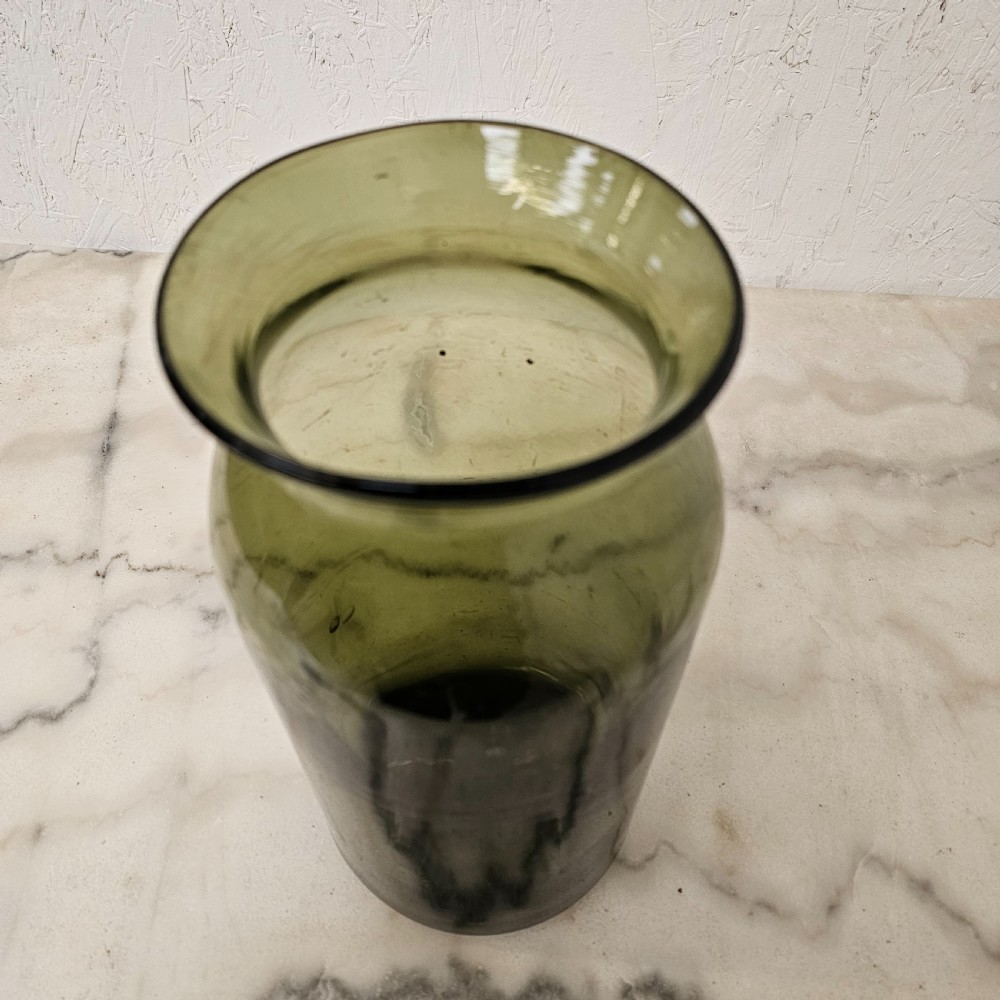 Olive Green Glass Truffle Pickling Jar ('Bocal') View III