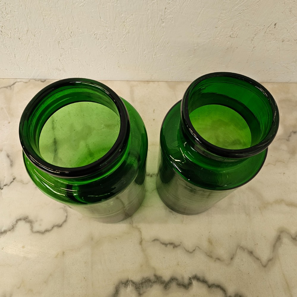 Two Large French Green Cornichon Pickling Jars View III