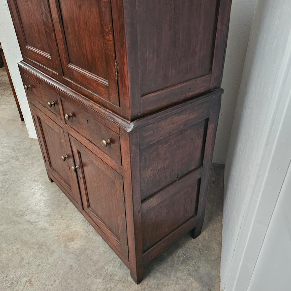 Welsh Oak 'Bread & Cheese' Food Cupboard With Safe View VI
