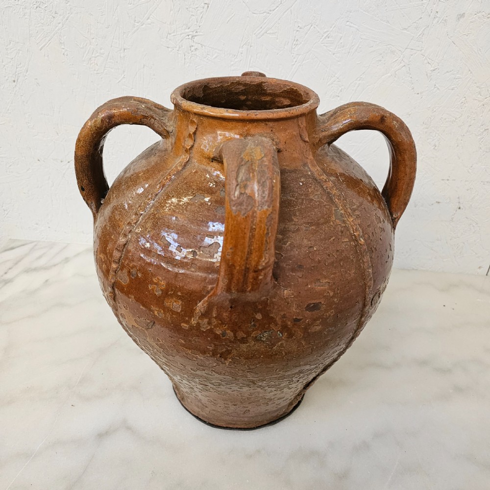 French Glazed Terracotta Oil Jar (Auvergne) View III