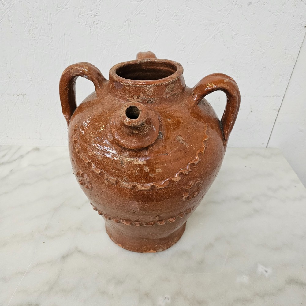 French Glazed Walnut Oil Jar