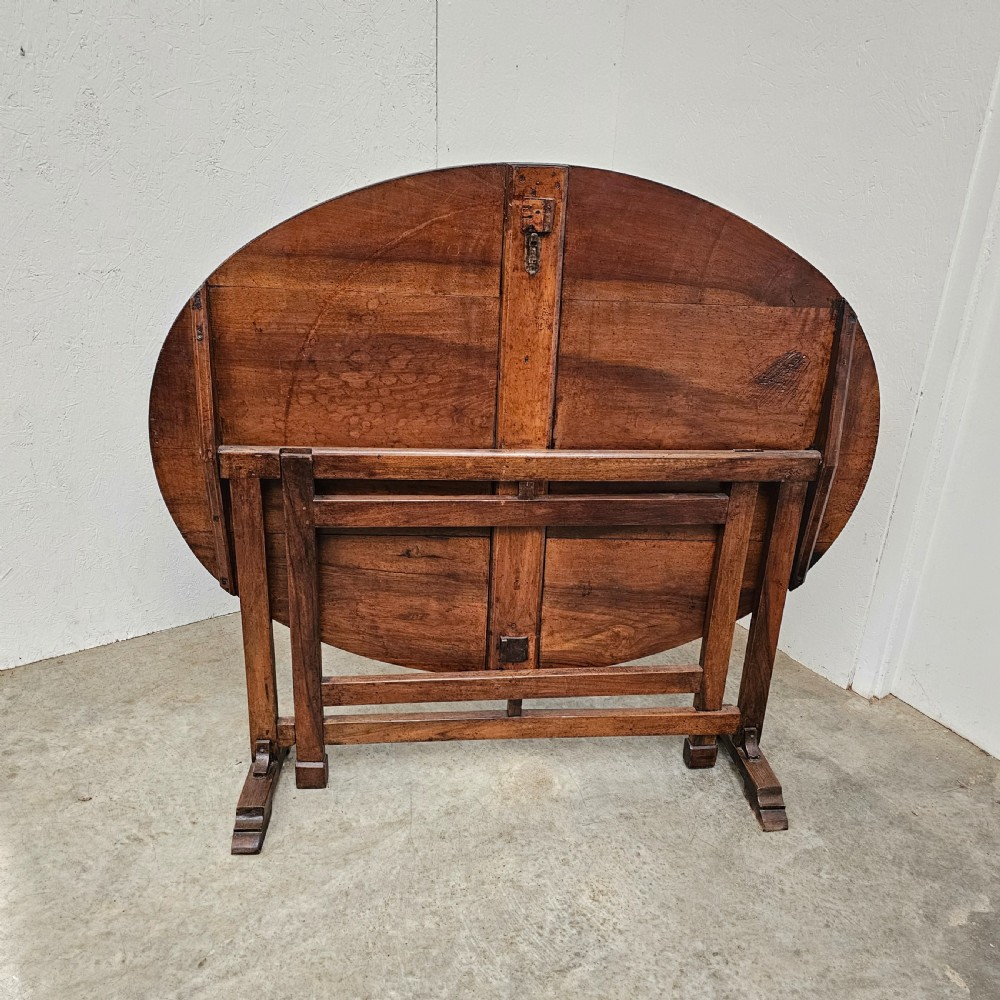 Large French Walnut Oval Wine Tasting Table View II