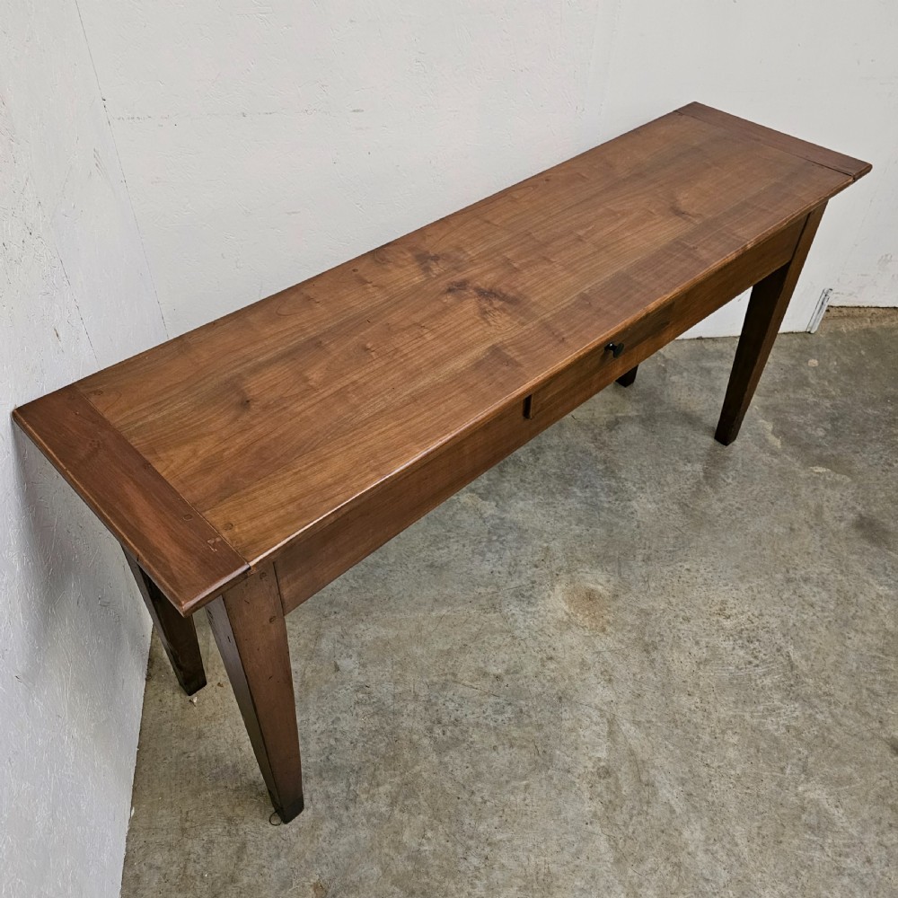 French Cherry Serving Table With Drawer View II