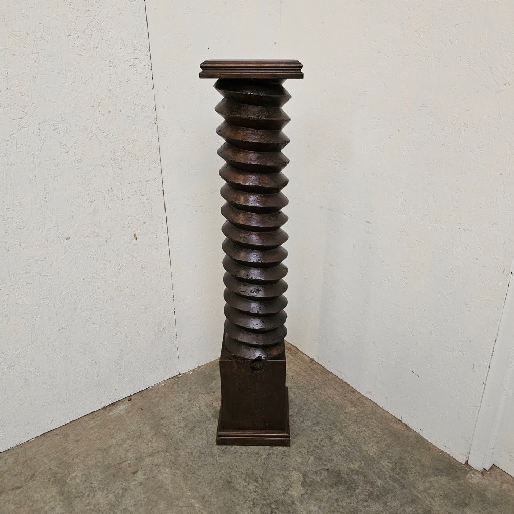 French Hand Carved Walnut Press Screw View II