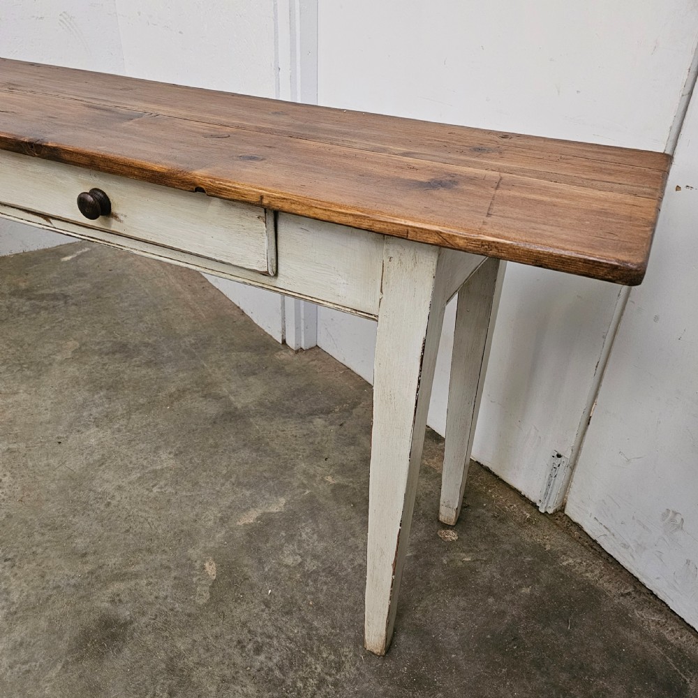 Long French Painted Two Drawer Console  View VII