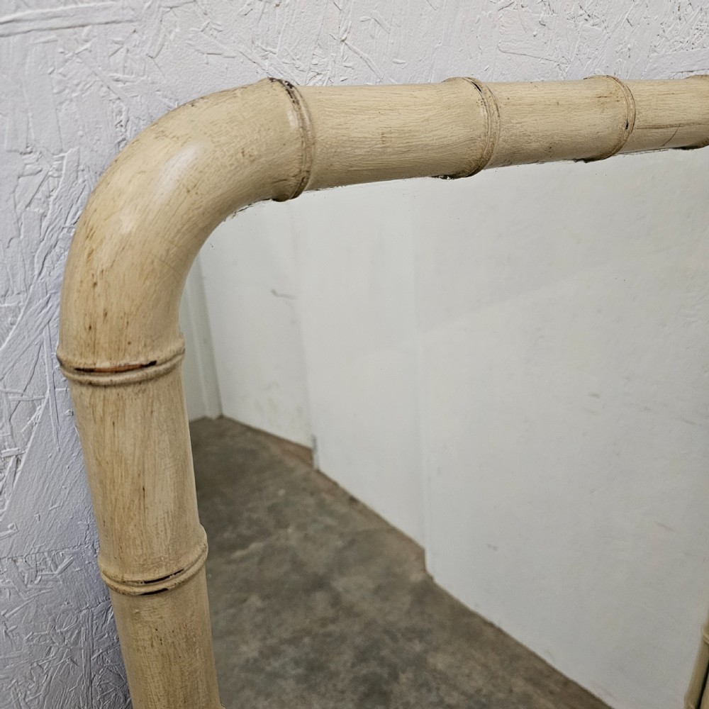 Large French Painted Faux Bamboo Mirror View II