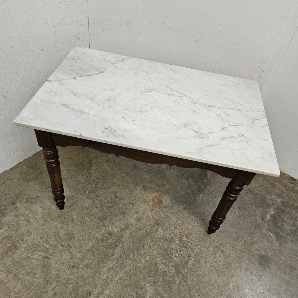 French Marble & Walnut Confectioners Centre Display Table View II