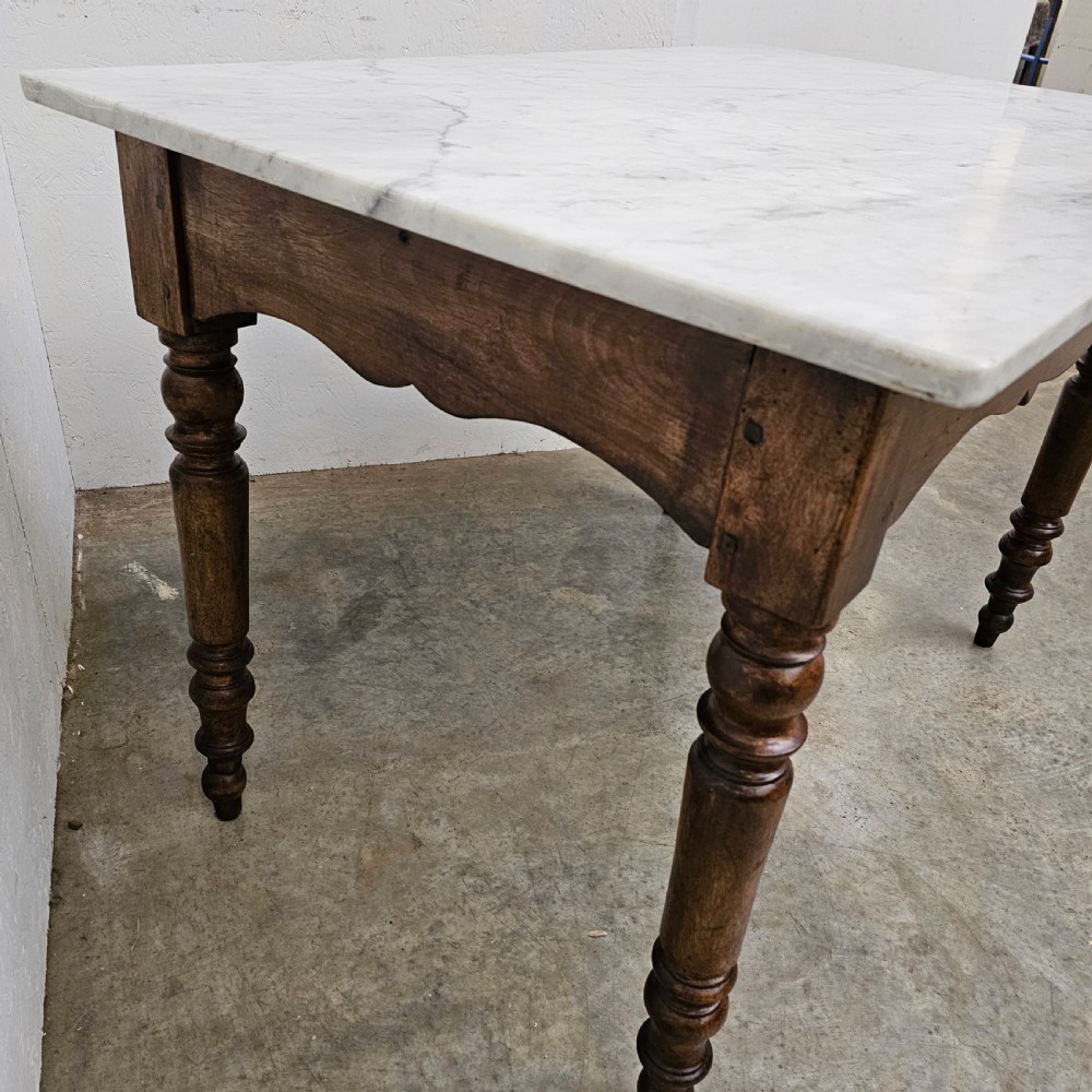 French Marble & Walnut Confectioners Centre Display Table View III