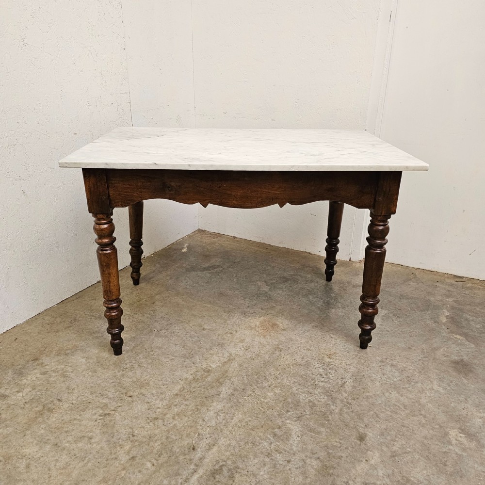 French Marble & Walnut Confectioners Centre Display Table View IV
