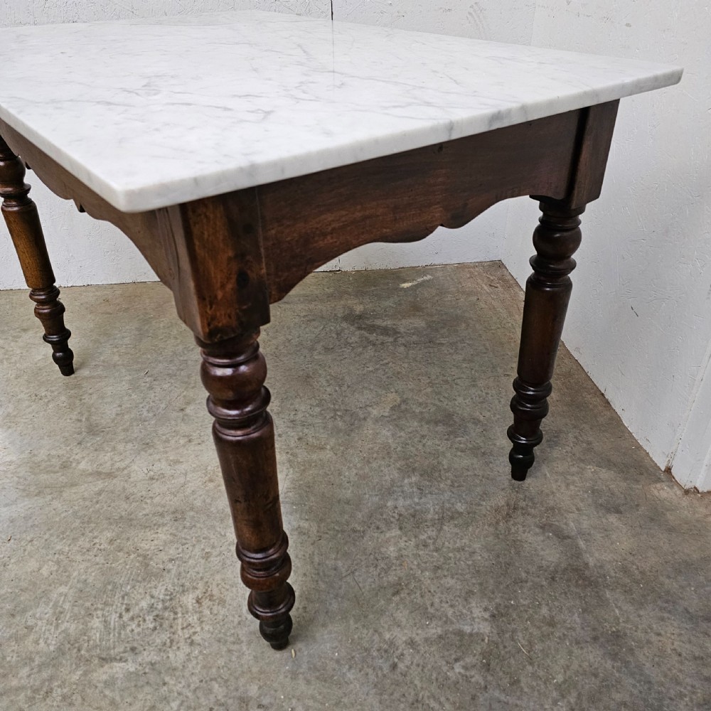 French Marble & Walnut Confectioners Centre Display Table View V